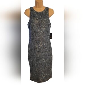 Vince Camuto Gray Floral Mini Dress